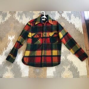 Vintage 1960s Fox Knapp Wool Plaid Shirt Jacket Sz Medium EUC!